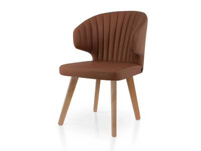 GLORIA OAK - Upholstered leather chair _ 5A Design