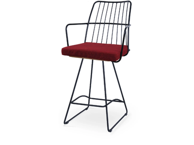 MIA BAR SLED - Sled base powder coated steel stool with armrests _ 5A Design