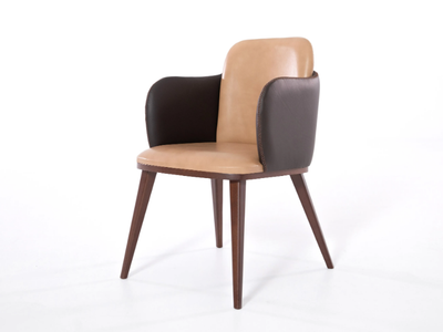 ALLURE - Upholstered leather chair with armrests _ Able