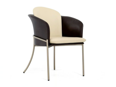 AMORINO - Leather chair with armrests _ Able