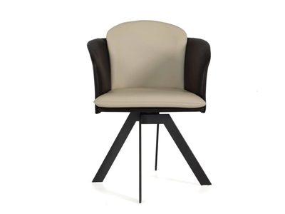 AMORINO - Trestle-based leather chair with armrests _ Able