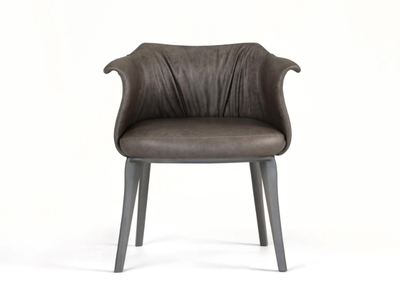 AMPHORA DC - Upholstered leather chair with armrests _ Able