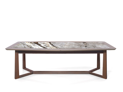 CHARISSA - Rectangular wooden with marble tabletop dining table _ Able