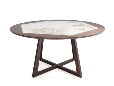 CHARISSA - Round wooden with marble tabletop dining table _ Able