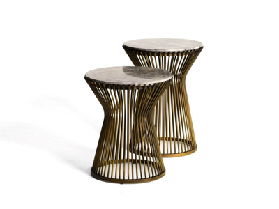 HENA - Metal with Solid Surface top coffee table for living room _ Able