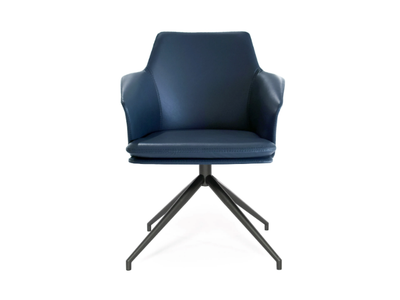 KARL DC - Trestle-based leather chair with armrests _ Able