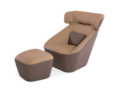 KING SPENCER - Wing leather armchair with headrest _ Able