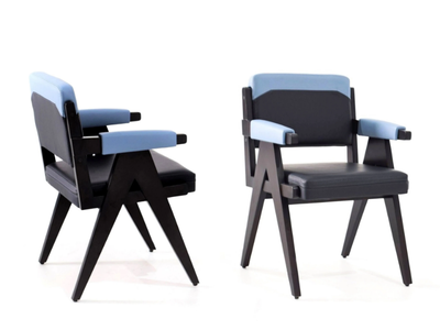 LIAM - Upholstered leather chair with armrests _ Able