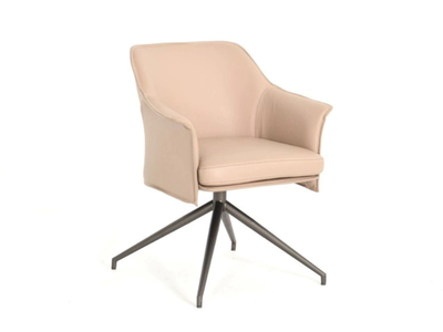 MASON DC - Trestle-based leather chair with armrests _ Able