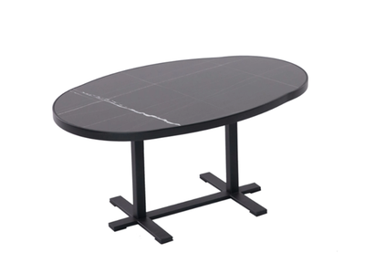 MON - Metal with marble top coffee table for living room _ Able