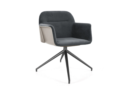 ORCA - Trestle-based leather chair with armrests _ Able