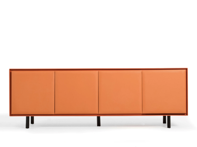 RAMELLA - MDF and leather sideboard with doors and drawers _ Able