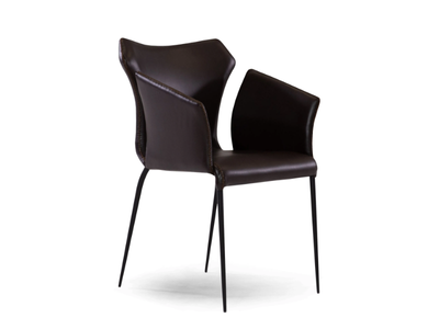 SWAN - Leather chair with armrests _ Able