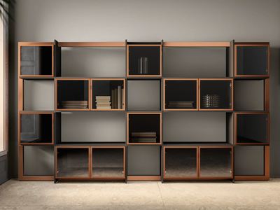 GATE - Freestanding glass and metal office shelving _ About Office