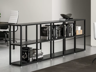 HYPE - Open freestanding low aluminium office shelving _ About Office