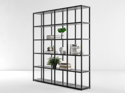 HYPE - Open tall freestanding aluminium office shelving _ About Office