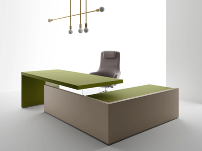 LEAVEN - Wooden executive desk with cabinet _ About Office