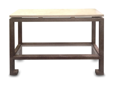 CONSOLE 11082 - Rectangular metal console and travertine top _ Abrissi