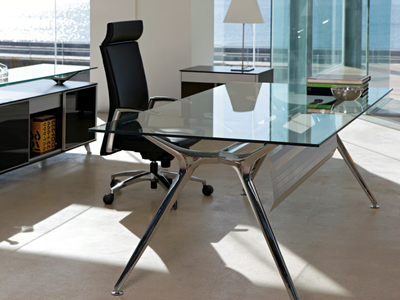 ARKITEK - Rectangular glass office desk _ ACTIU