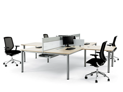 COOL E100 - Sectional wooden office desk with cable management _ ACTIU