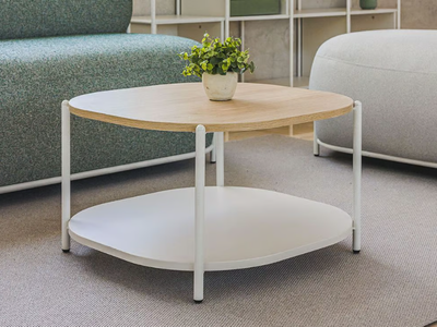 GLOBB - Square low steel and wood coffee table _ ACTIU