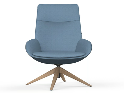 NOOM 20 - Trestle-based fabric armchair with armrests _ ACTIU