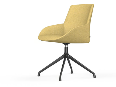 NOOM - Upholstered trestle-based leather chair _ ACTIU