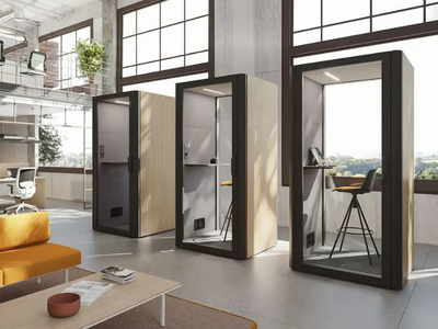QYOS 100 - Acoustic office booth with built-in lights _ ACTIU