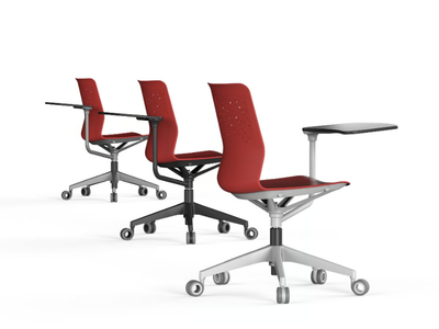 URBAN-BLOCK - Polypropylene training chair with 5-spoke base with writing tablet _ ACTIU