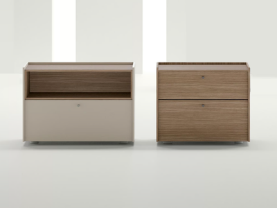 GLAM - Melamine-faced chipboard bedside table with drawers _ Adok