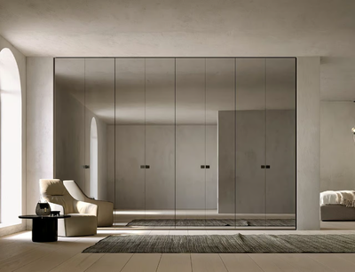 LINE - Sectional mirrored glass wardrobe _ Adok