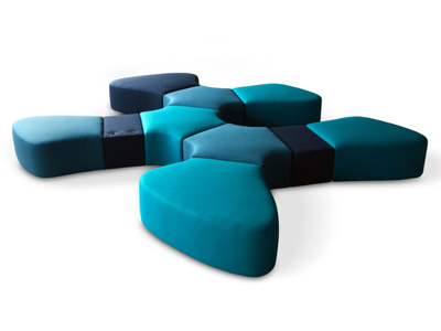 SIR-PENT - Upholstered modular fabric bench _ Adrenalina
