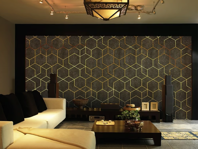RIZ - Geometric vinyl wallpaper _ Adriani e Rossi edizioni