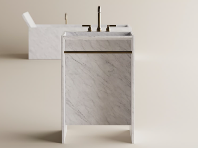 FACE À FACE - Freestanding marble washbasin _ Agape