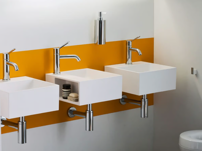 HANDWASH - Square wall-mounted Cristalplant® handrinse basin _ Agape