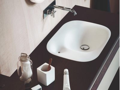 NIVIS - Inset rectangular Cristalplant® washbasin _ Agape