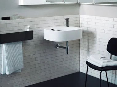 NIVIS - Wall-mounted rectangular Cristalplant® washbasin _ Agape