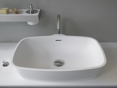 NORMAL - Countertop rectangular Cristalplant® washbasin _ Agape