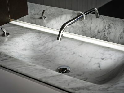 OTTOCENTO 002 - Inset rectangular marble washbasin _ Agape