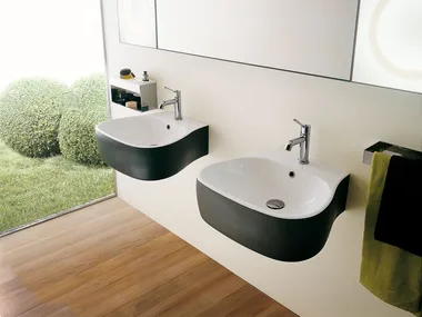 PEAR - Wall-mounted ceramic washbasin _ Agape