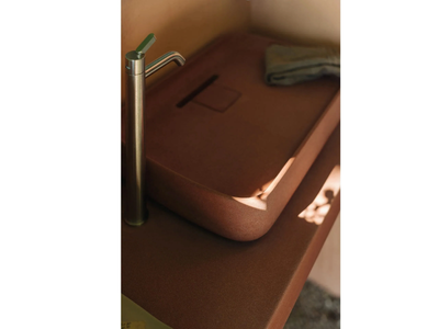 PETRA - Countertop rectangular Cementoskin® washbasin _ Agape