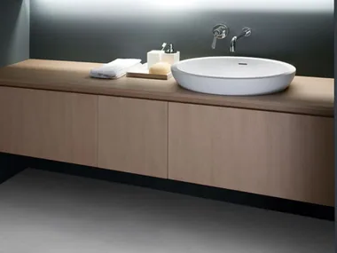 SPOON XL - Semi-inset oval Cristalplant® washbasin _ Agape