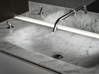 SQUARE - 2 hole countertop stainless steel washbasin mixer _ Agape