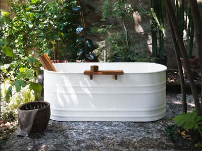 VIEQUES OUTDOOR - Oval stainless steel bathtub _ Agape