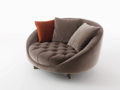 HILL - Tufted fabric small sofa _ ALBEDO