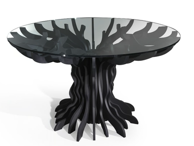 TALE - Round table in birch and crystal _ ALBEDO