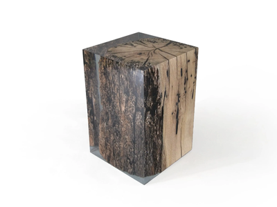 ANCHOR COLOURLESS - Oak and resin stool / coffee table _ Alcarol