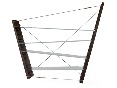 Ø GRAVITY - Freestanding wood and glass shelving unit _ Alcarol