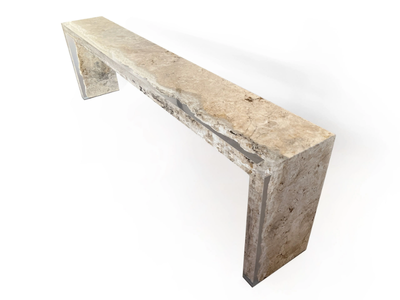 RAPOLANO ONE SIDE - Rectangular rapolano travertine console table _ Alcarol