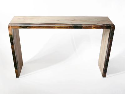 TRAIL ONE SIDE - Rectangular solid wood console table _ Alcarol